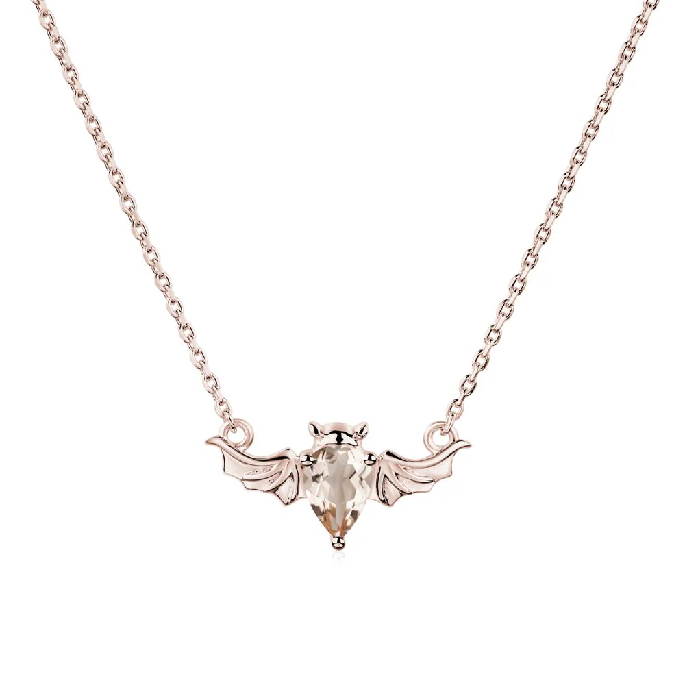 Morganite Bat Wing Necklace