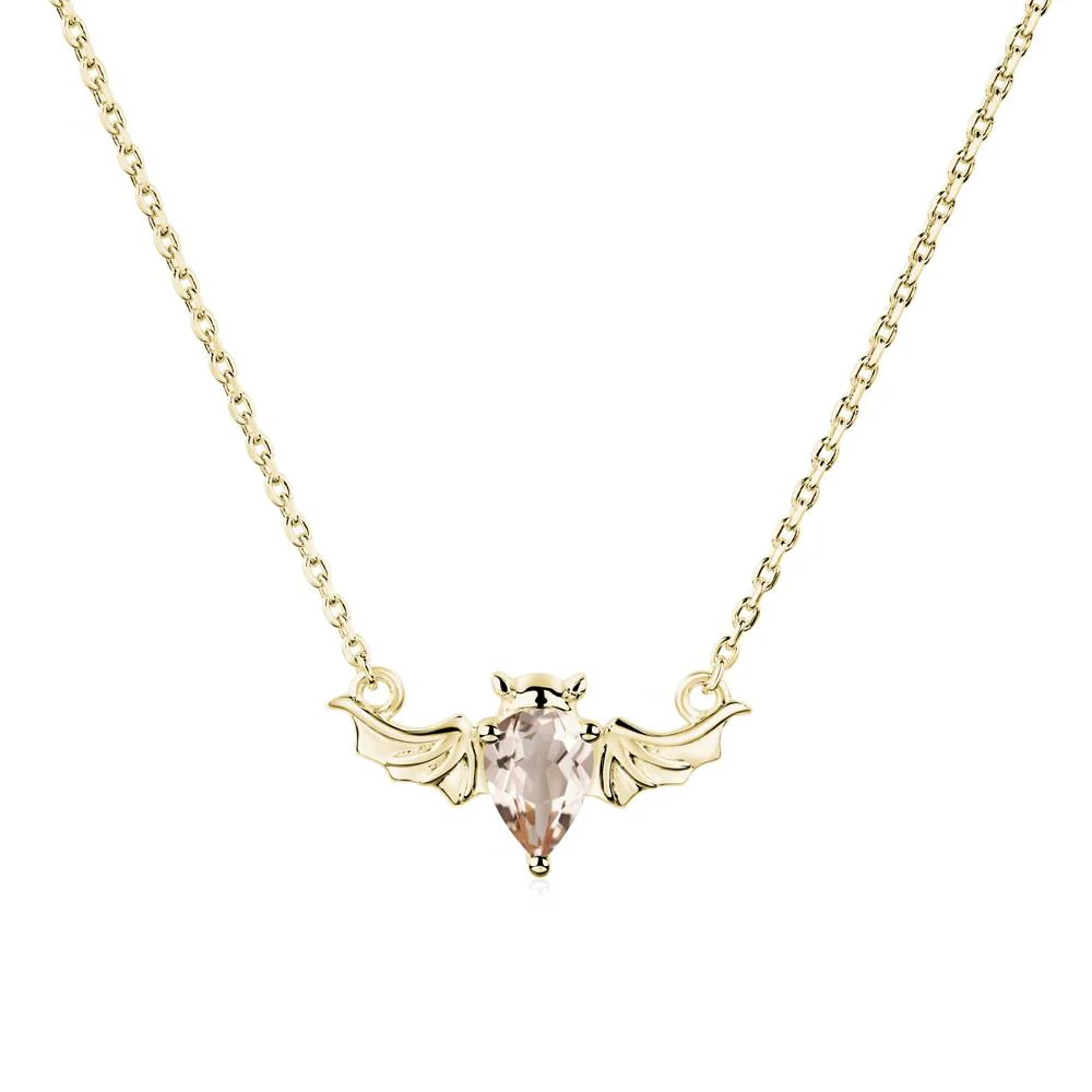 Morganite Bat Wing Necklace - Image 6
