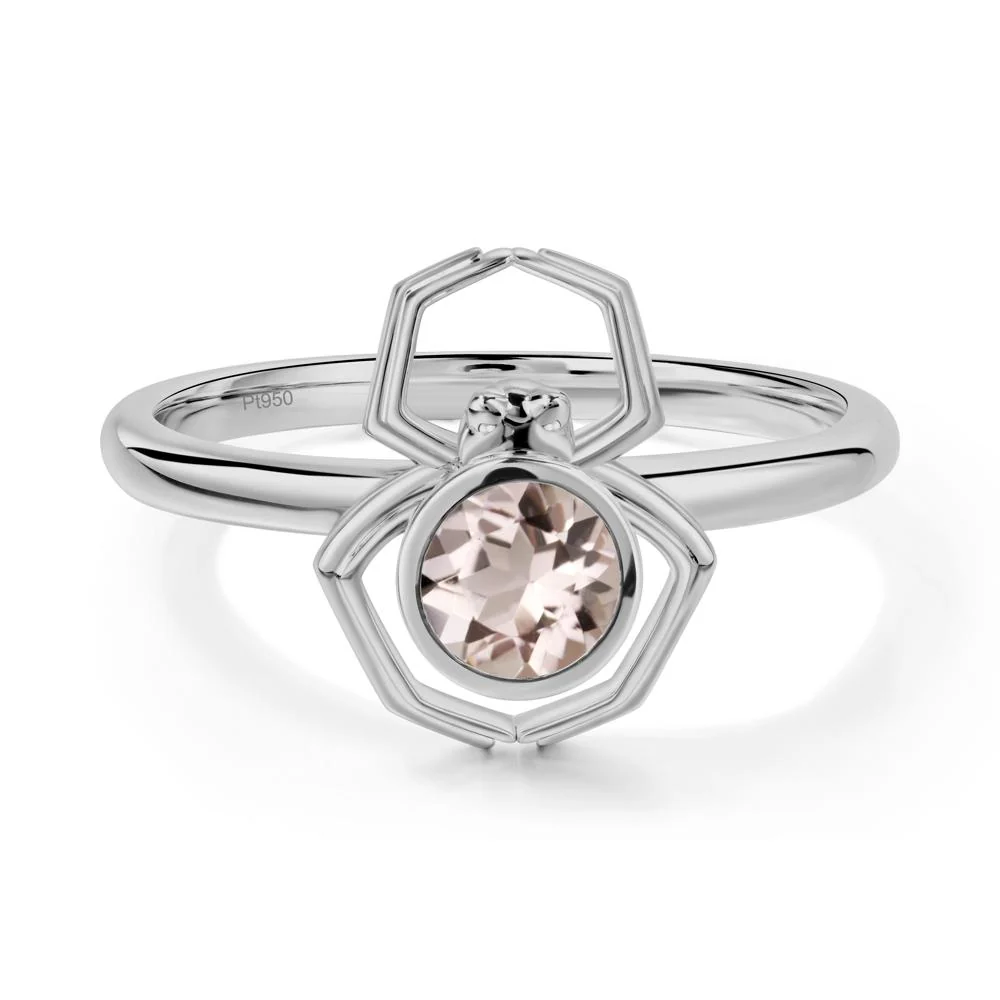 Morganite Bezel Set Spider Ring - Image 3