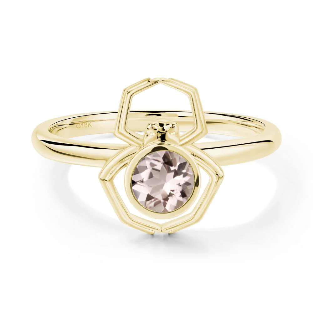 Morganite Bezel Set Spider Ring - Image 9