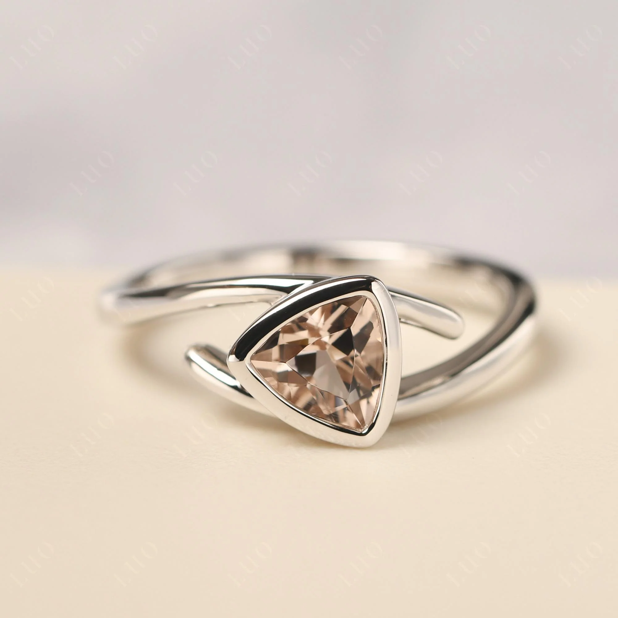 Bezel Set Morganite Ring - Image 10