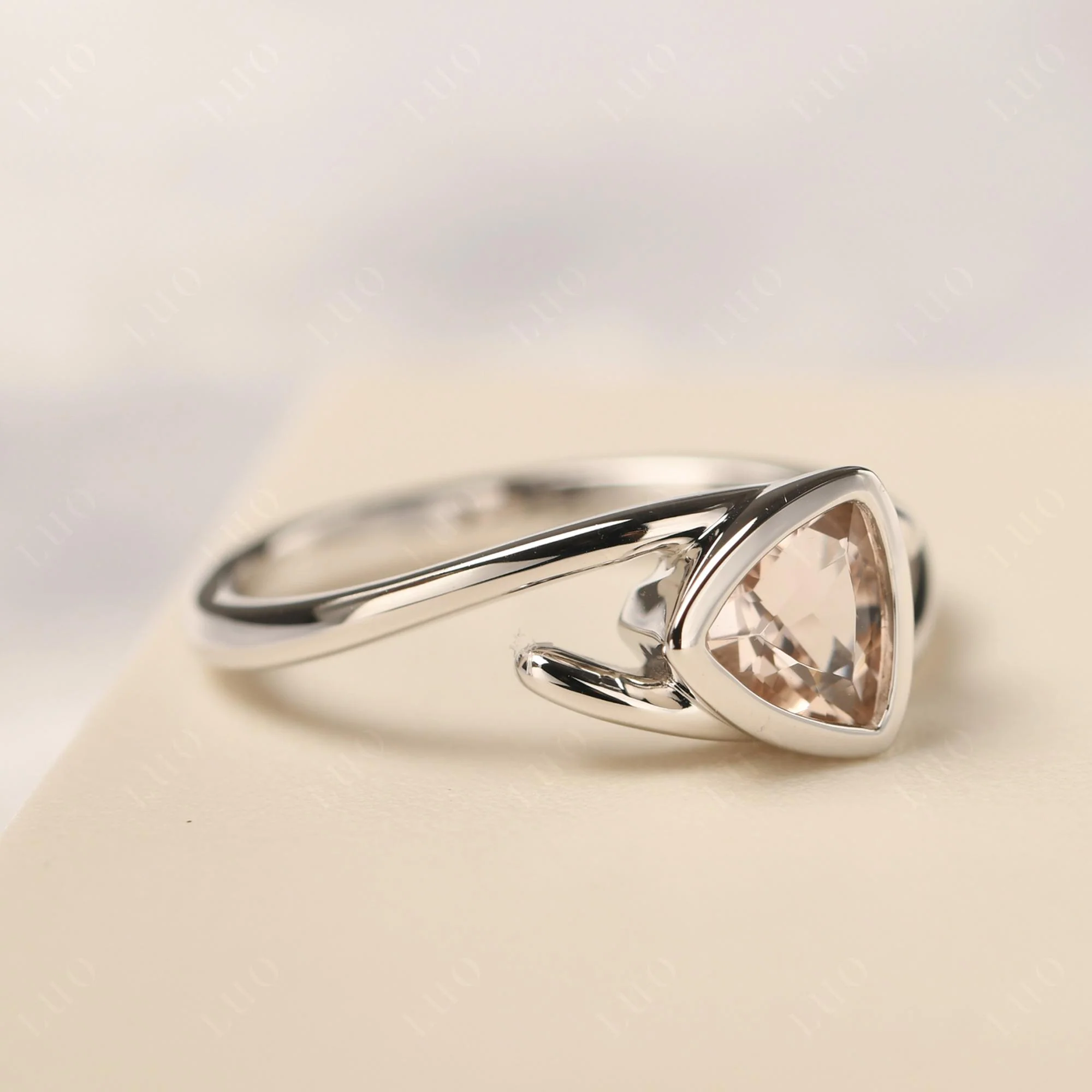 Bezel Set Morganite Ring - Image 11