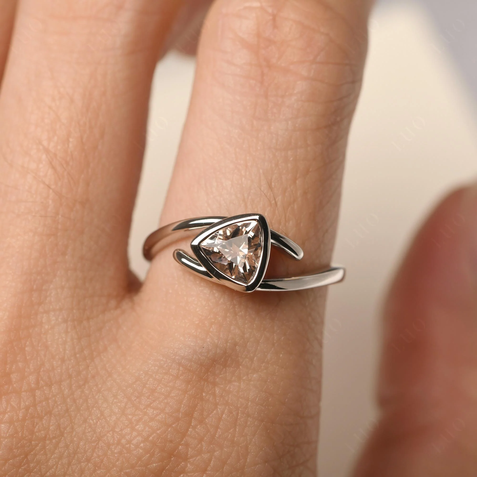 Bezel Set Morganite Ring - Image 14