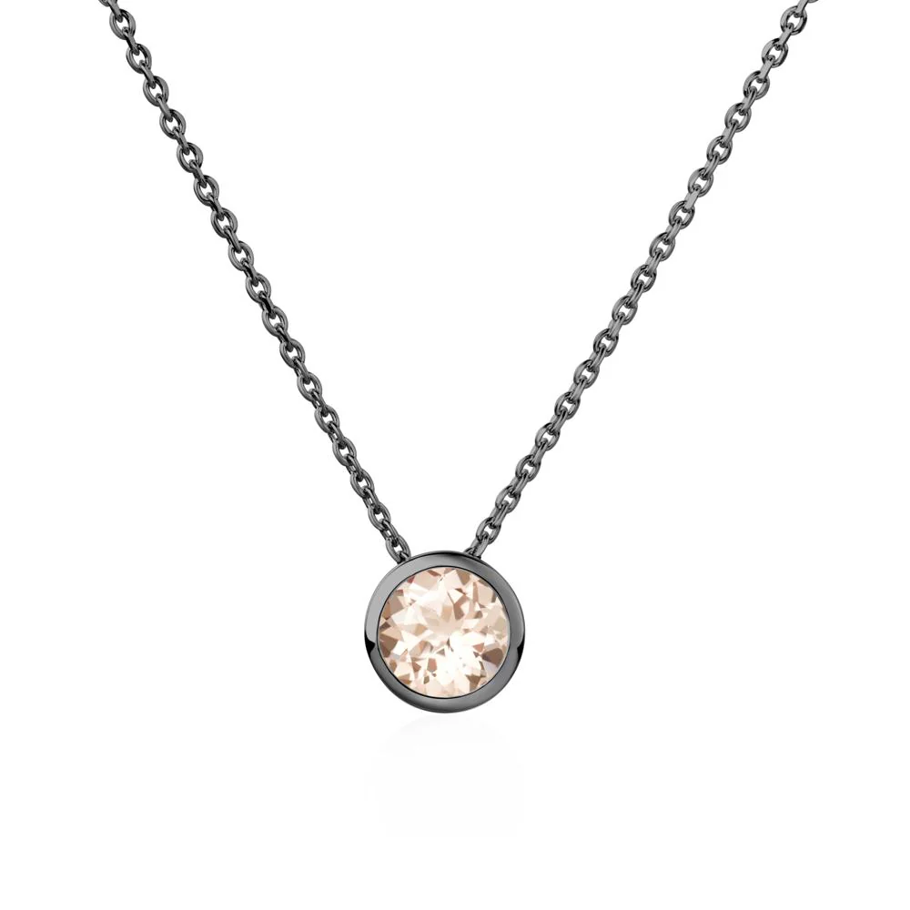Morganite Bezel Solitaire Necklace - Image 3