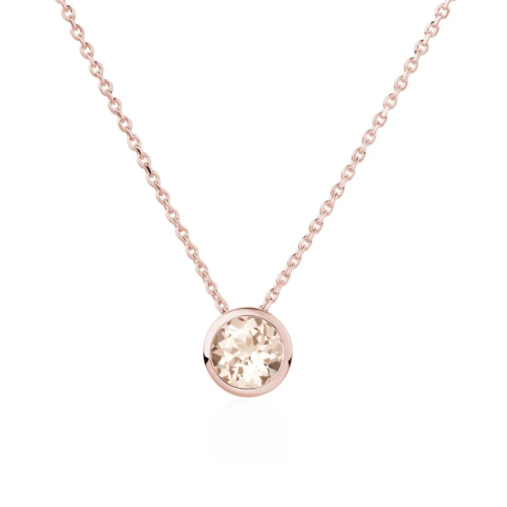 Morganite Bezel Solitaire Necklace - Image 8