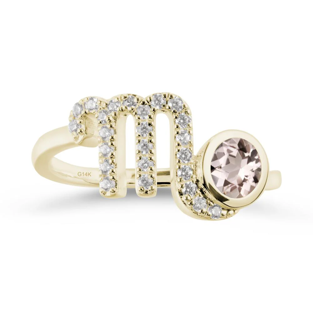 Morganite Bypass Scorpio Zodiac Ring-Resourceful & Brave