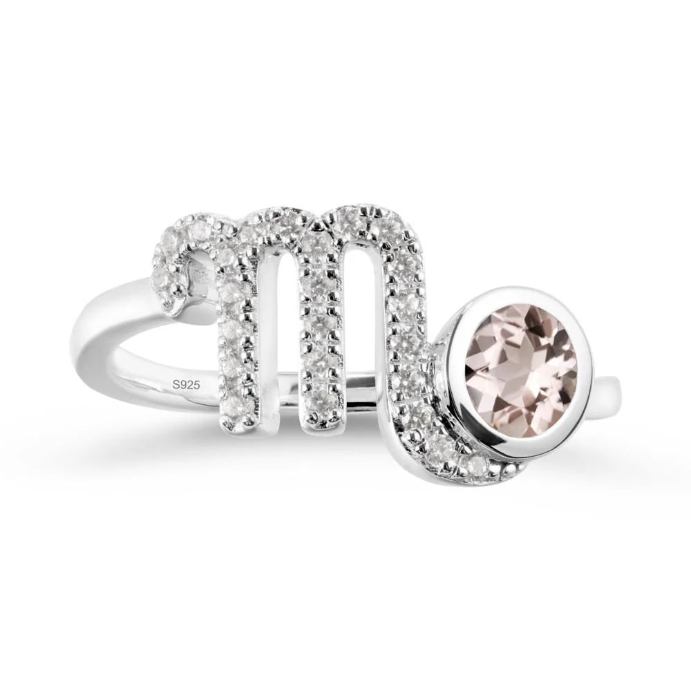 Morganite Bypass Scorpio Zodiac Ring-Resourceful & Brave - Image 9