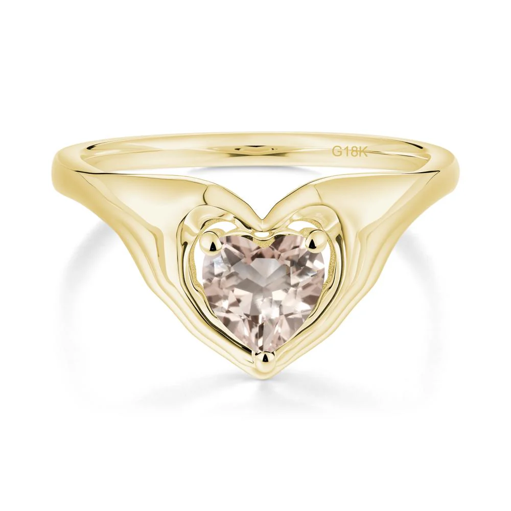 Morganite Claddagh Promise Ring - Image 5
