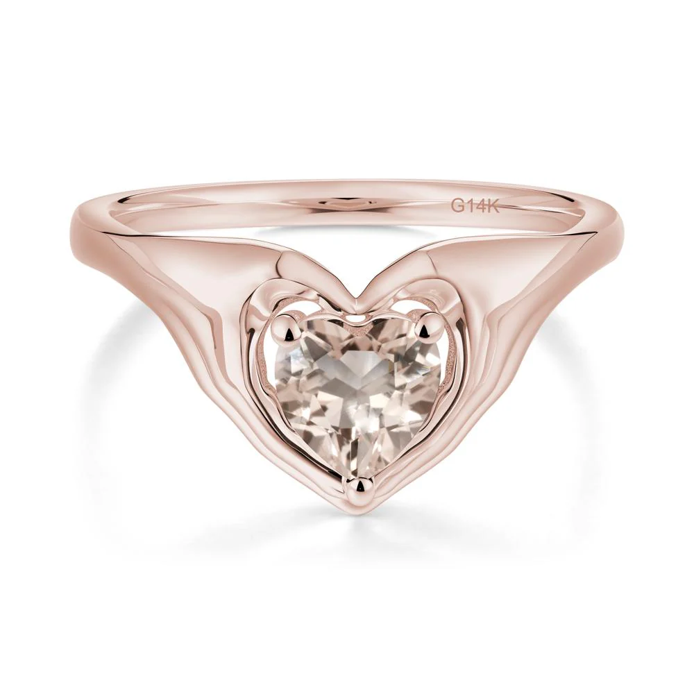 Morganite Claddagh Promise Ring - Image 7