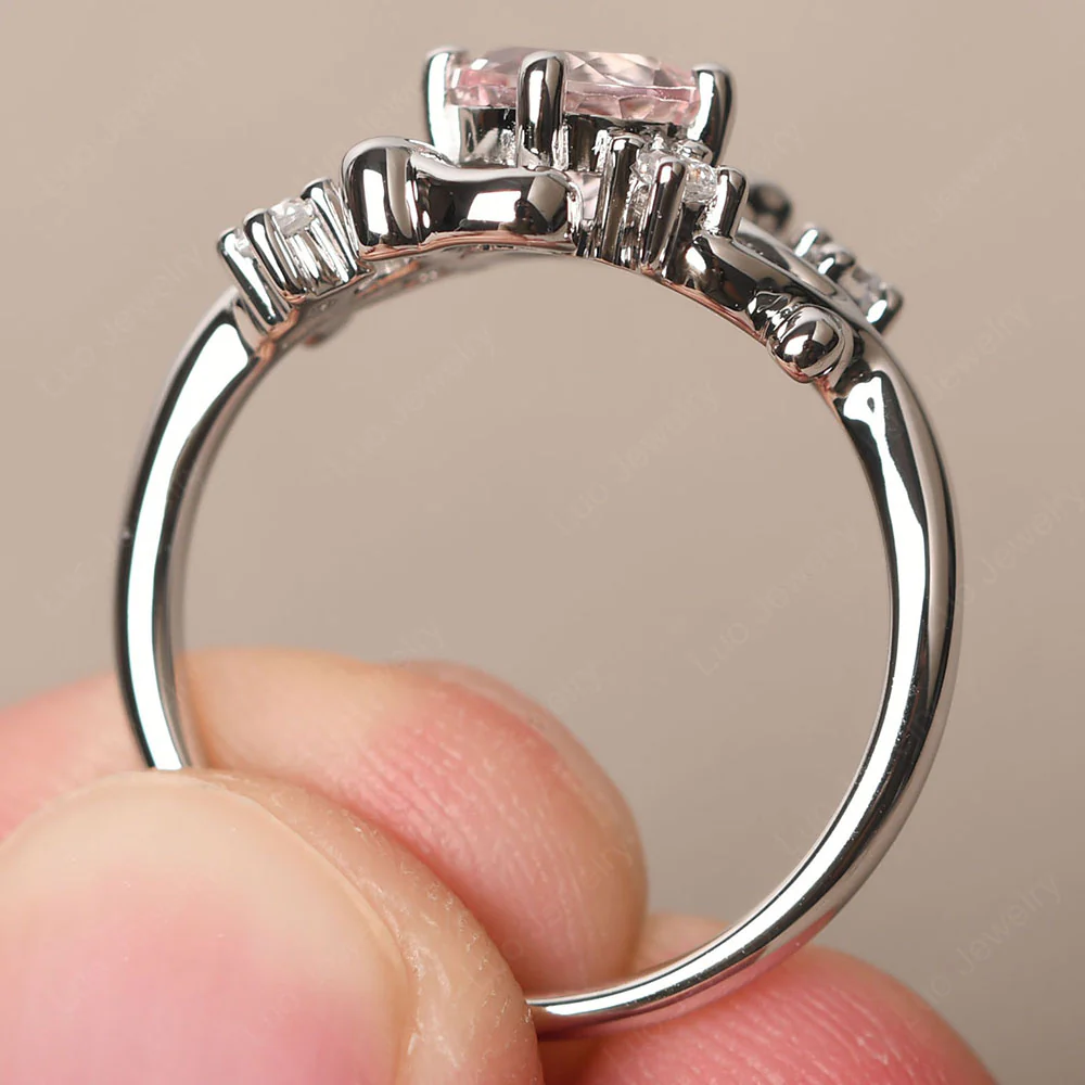 Morganite Intricate Engagement Ring - Image 4