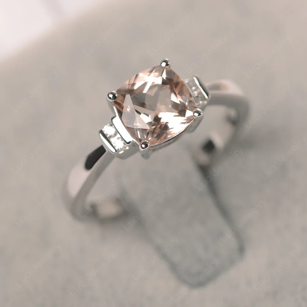 Morganite Cushion Cut Engagement Ring - Image 2