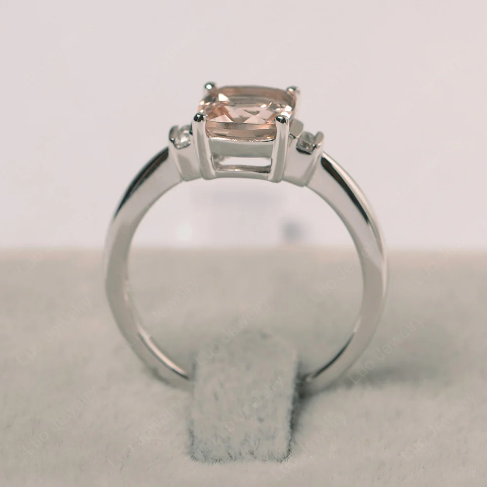 Morganite Cushion Cut Engagement Ring - Image 3