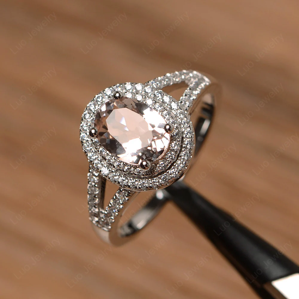 Morganite Double Halo Ring - Image 2