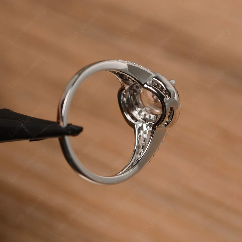 Morganite Double Halo Ring - Image 3