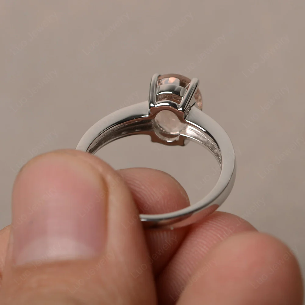 Classic Oval Morganite Engagement Ring - Image 3
