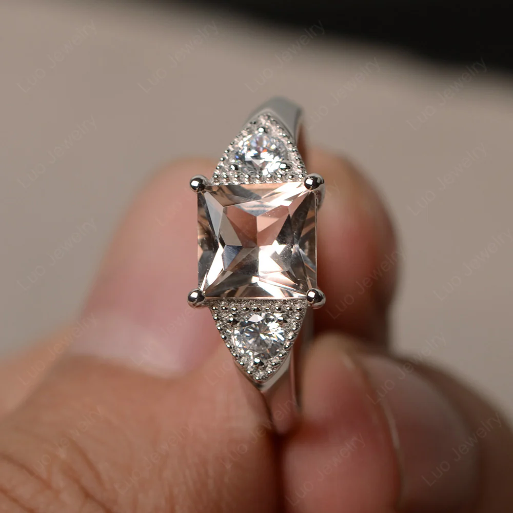 Morganite Engagement Ring Princess Cut