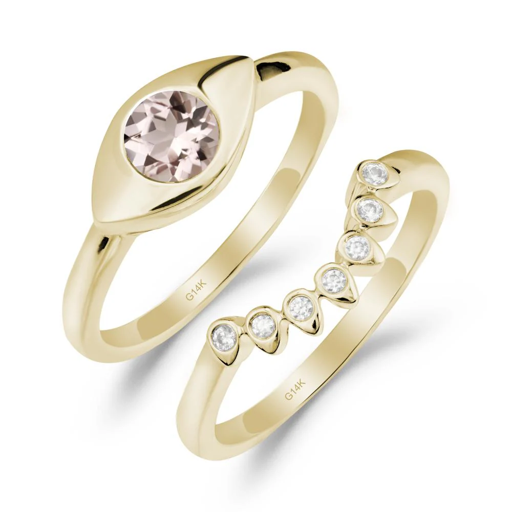Morganite Evil Eye Ring Set