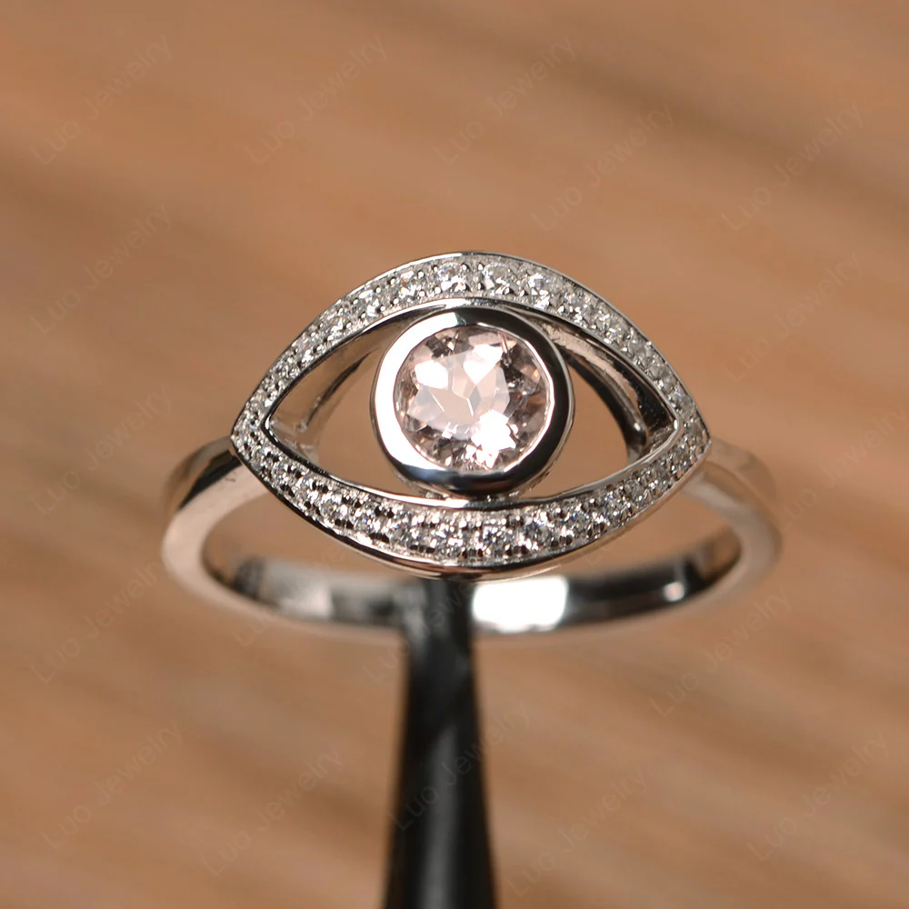 Morganite Evil Eye Ring