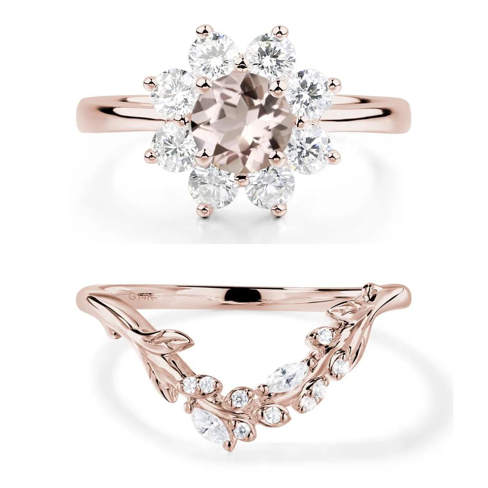 Morganite Sunburst Engagement Ring - Image 11