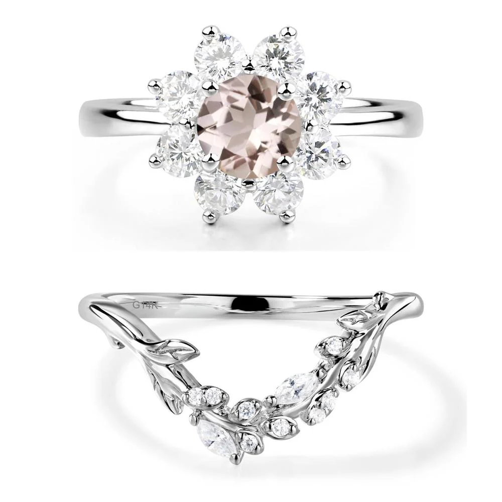 Morganite Sunburst Engagement Ring - Image 13