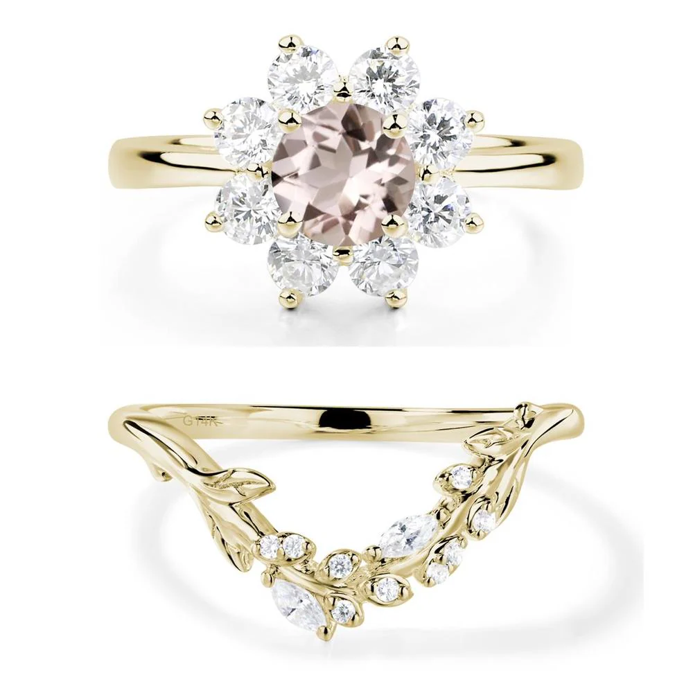 Morganite Sunburst Engagement Ring - Image 15