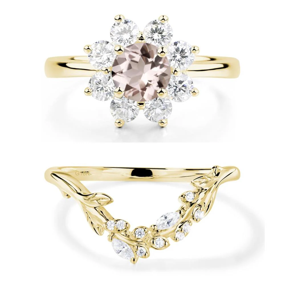 Morganite Sunburst Engagement Ring - Image 21