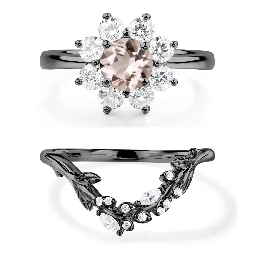 Morganite Sunburst Engagement Ring - Image 23