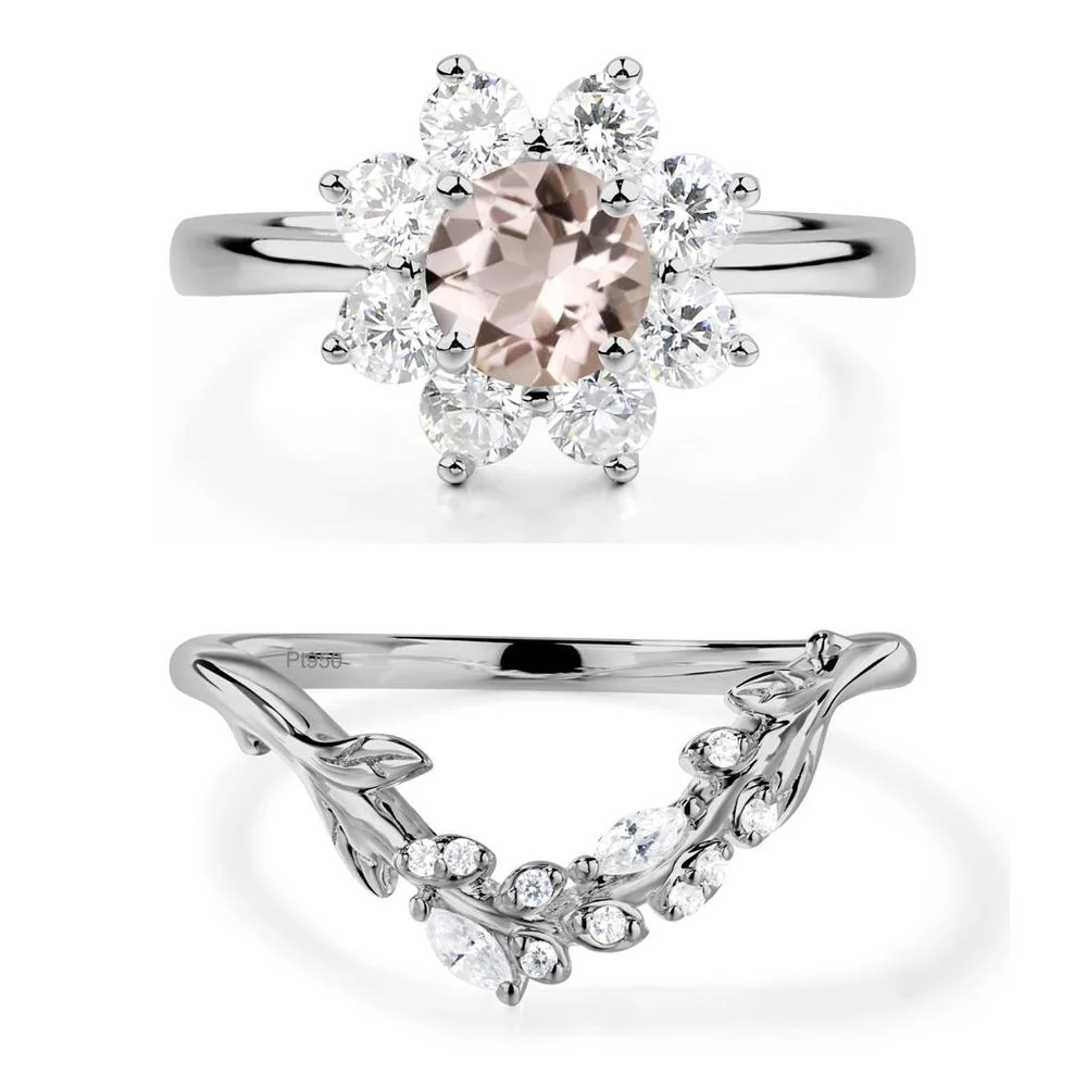 Morganite Sunburst Engagement Ring - Image 25
