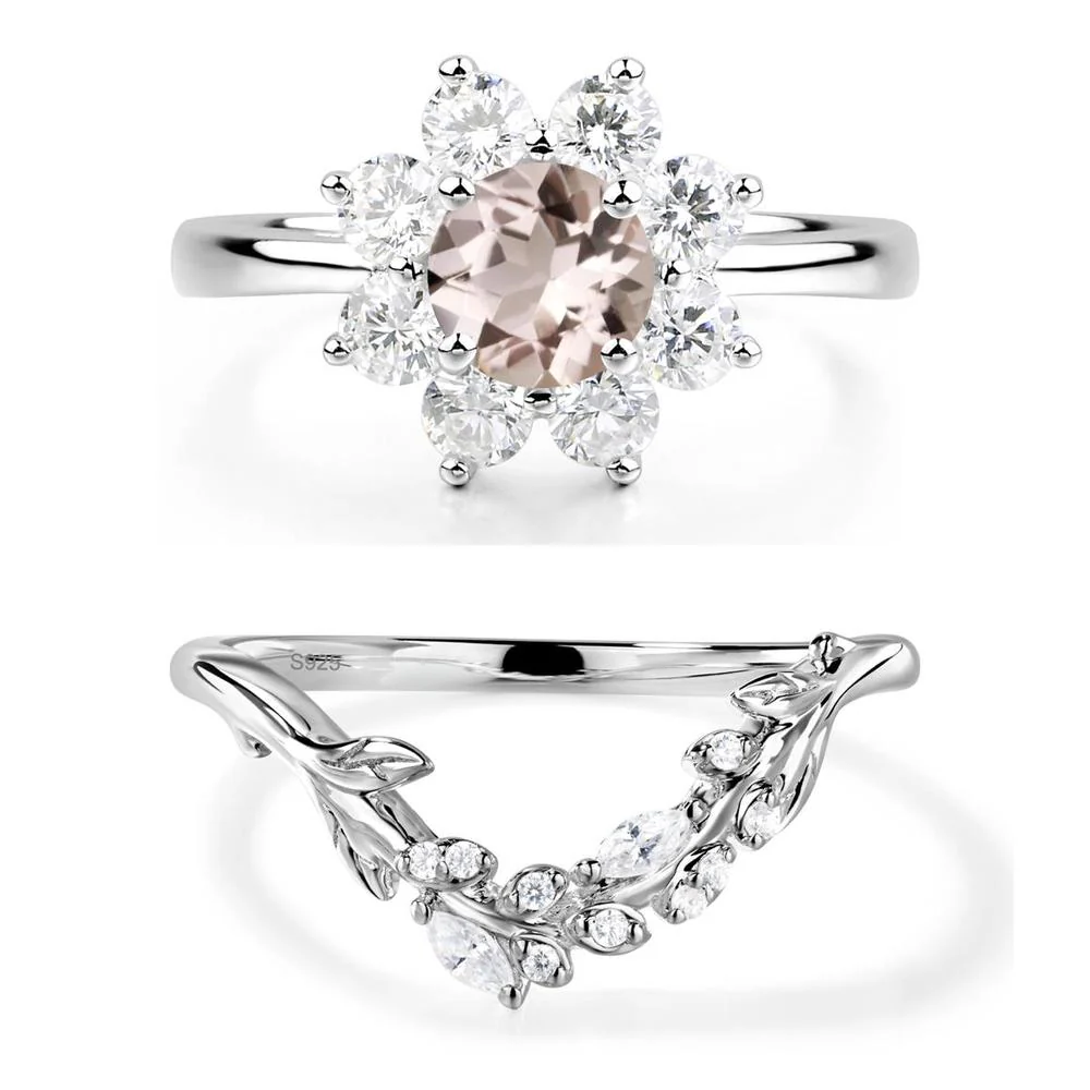 Morganite Sunburst Engagement Ring - Image 27