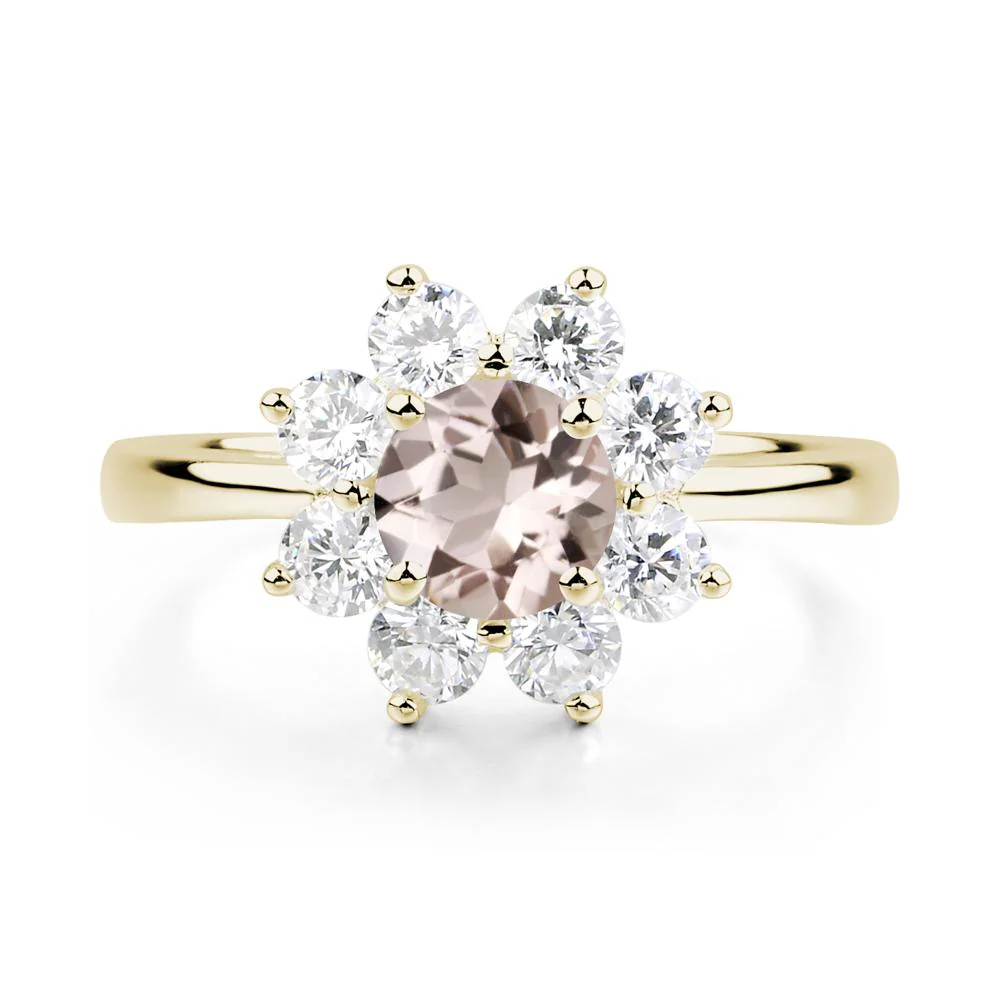 Morganite Sunburst Engagement Ring - Image 4