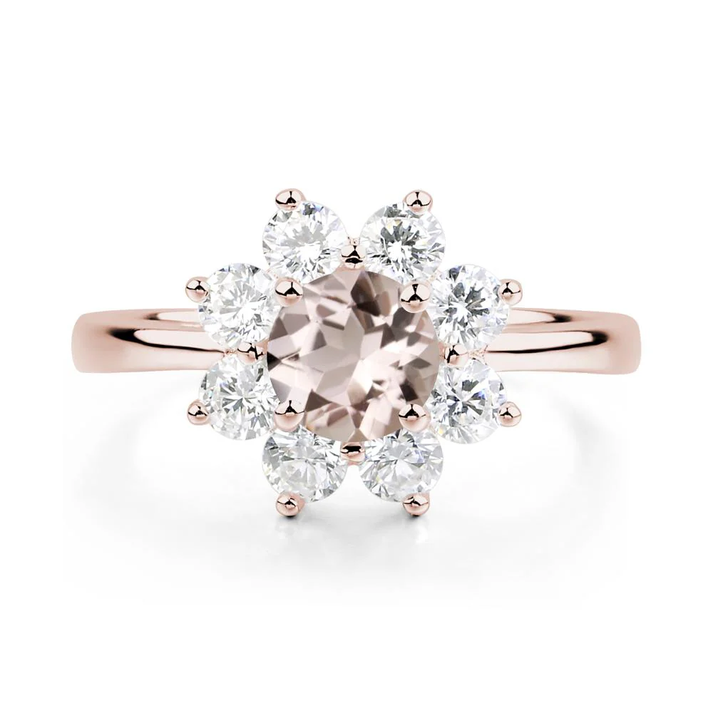 Morganite Sunburst Engagement Ring - Image 5