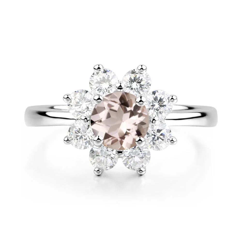 Morganite Sunburst Engagement Ring - Image 6