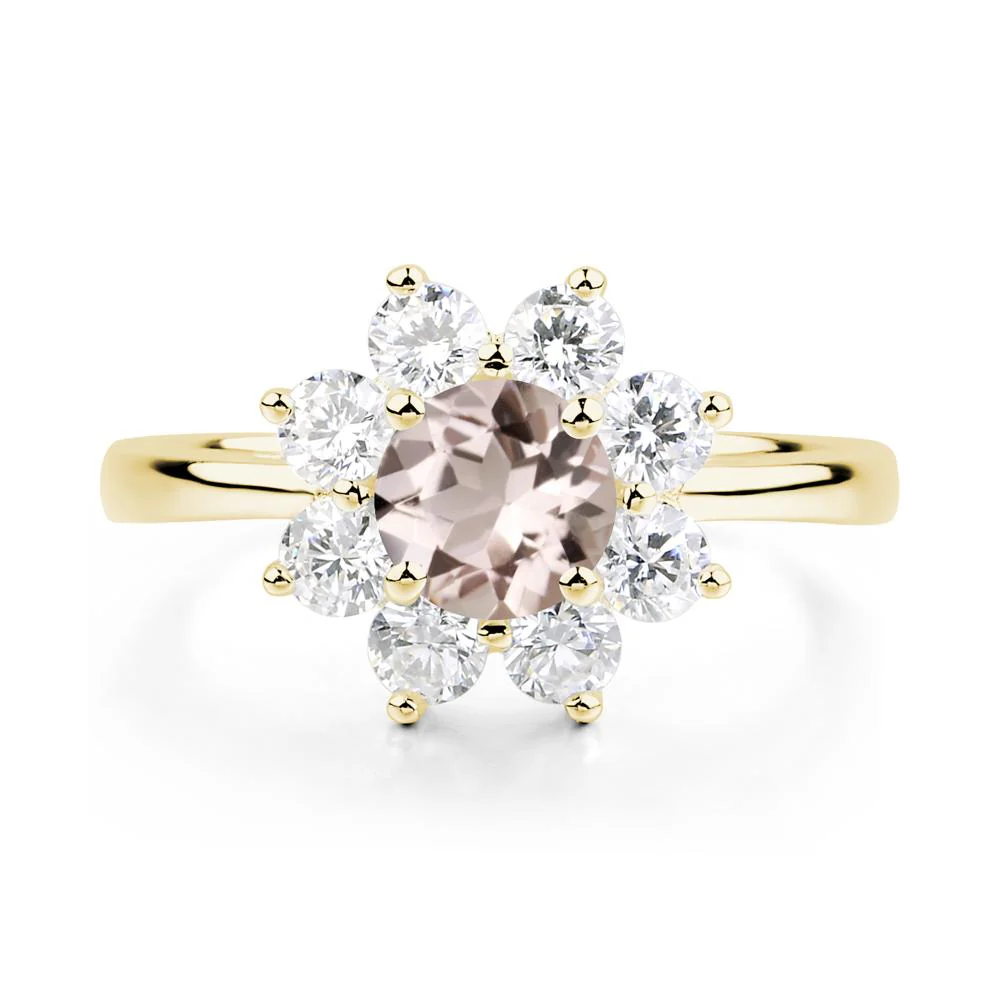 Morganite Sunburst Engagement Ring - Image 7