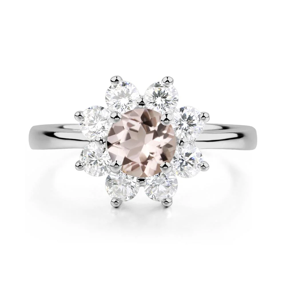 Morganite Sunburst Engagement Ring - Image 9