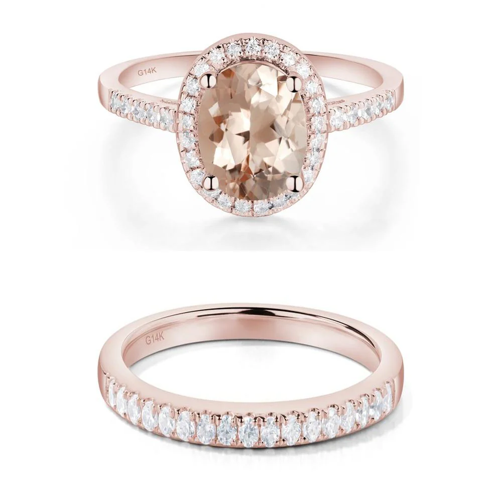 Oval Morganite Halo Ring - Image 11