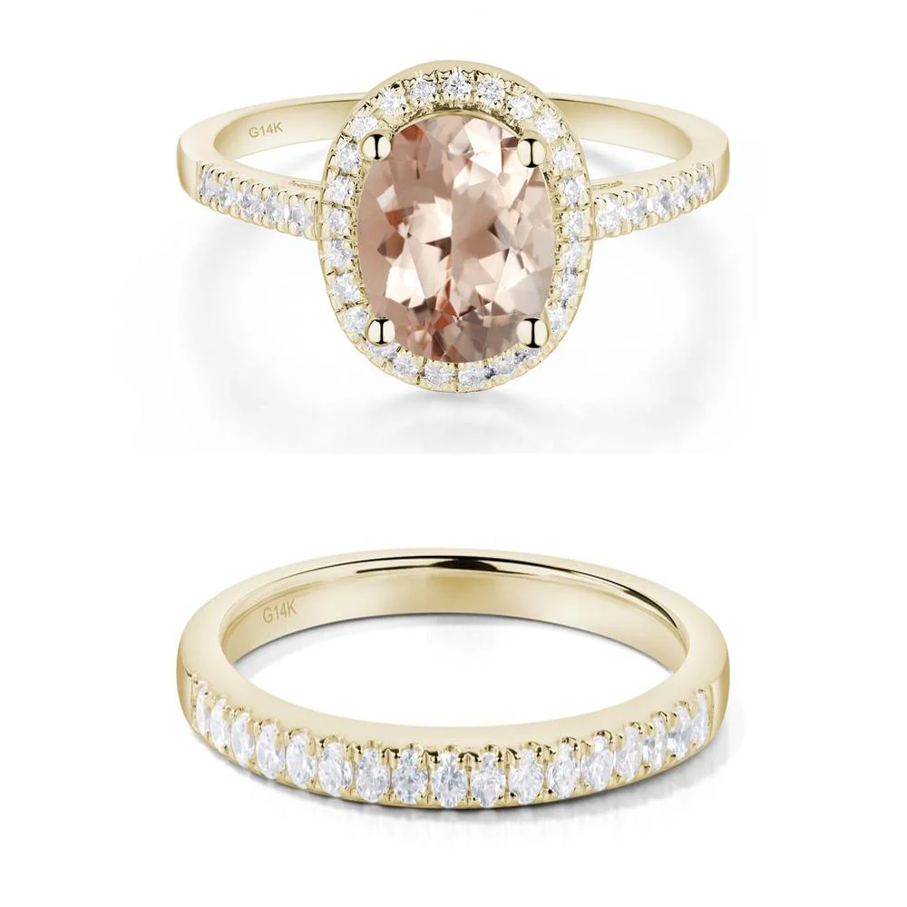 Oval Morganite Halo Ring - Image 15