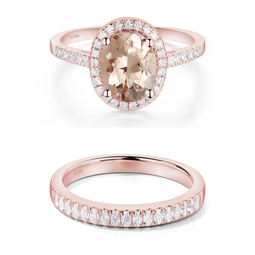Oval Morganite Halo Ring - Image 17