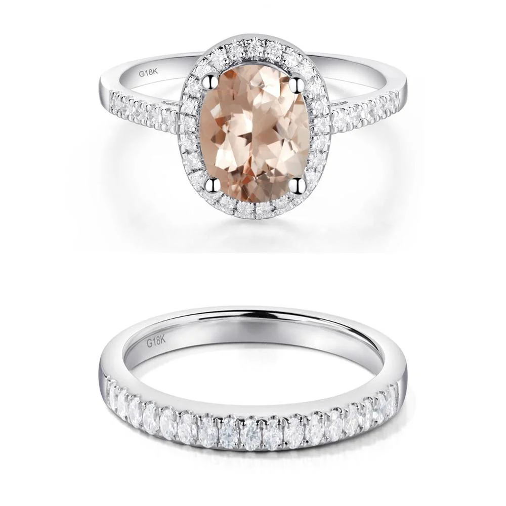 Oval Morganite Halo Ring - Image 19