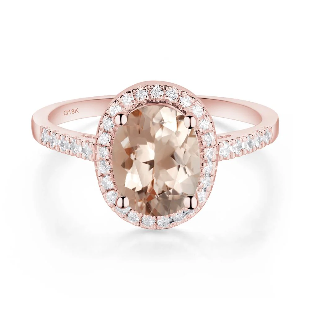 Oval Morganite Halo Ring - Image 2