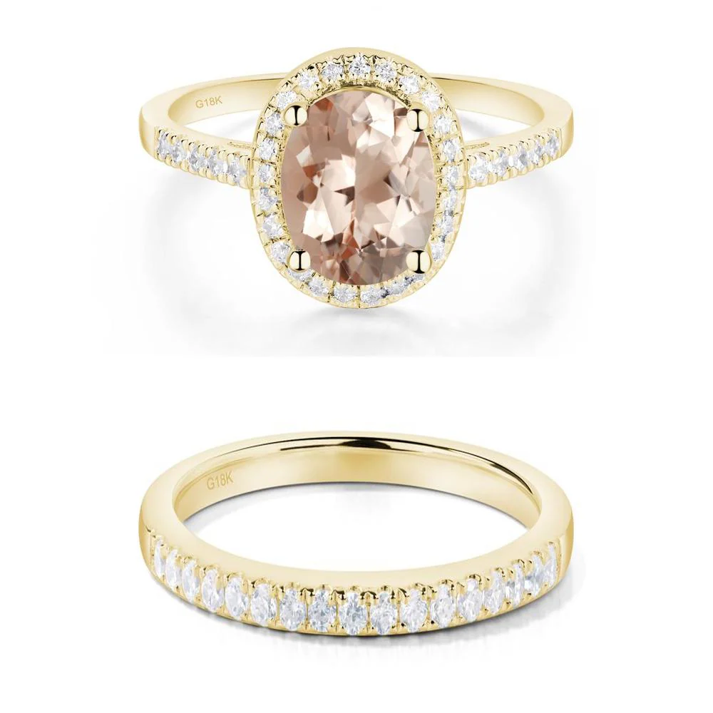Oval Morganite Halo Ring - Image 21