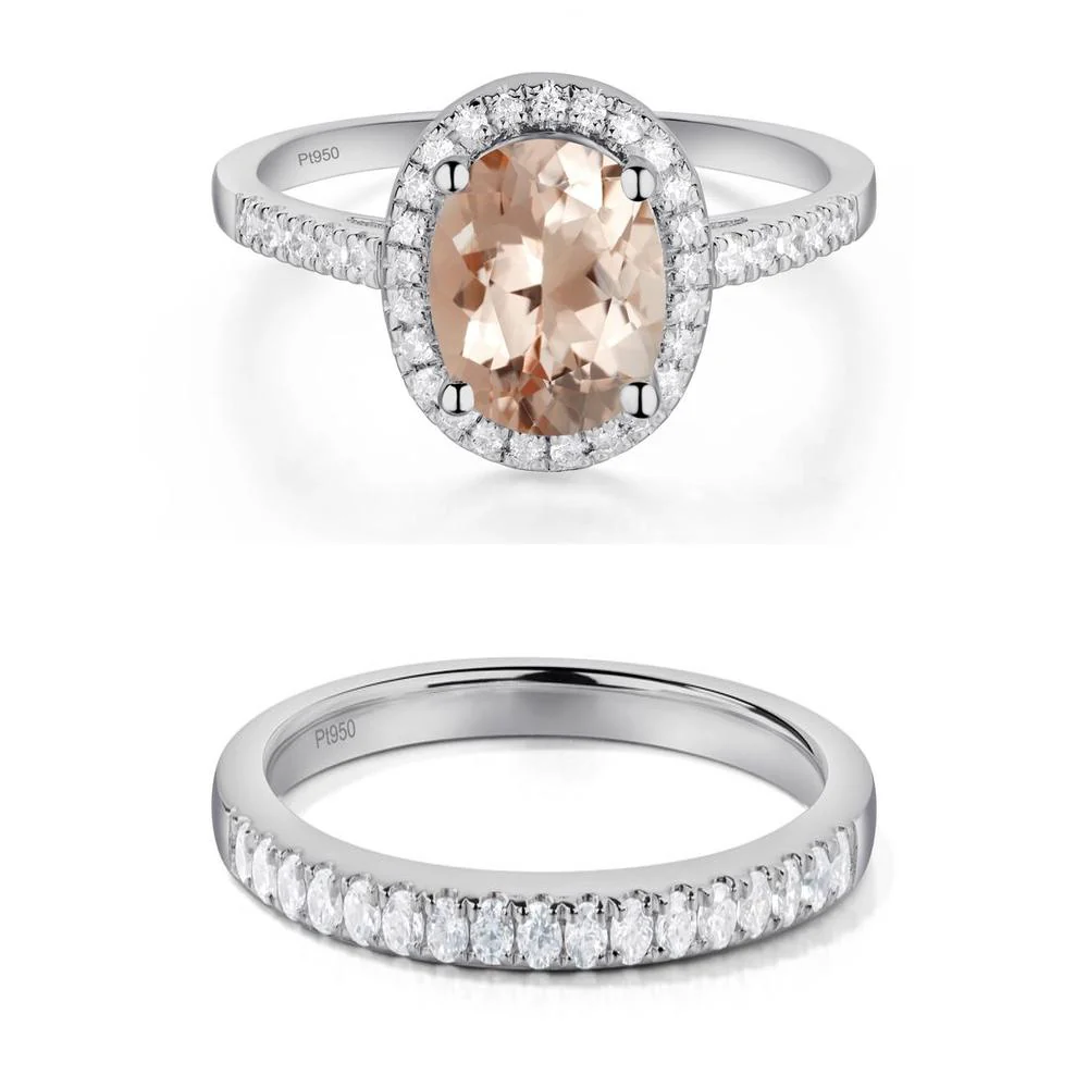 Oval Morganite Halo Ring - Image 25