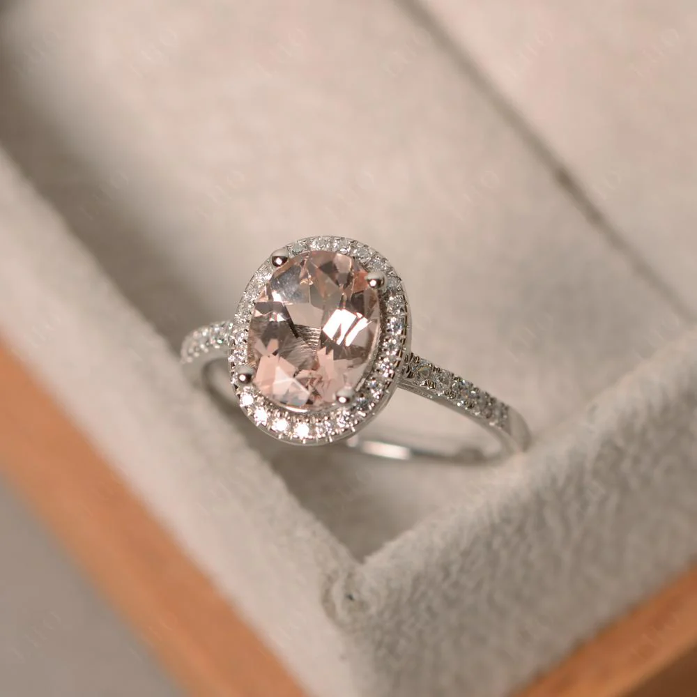 Oval Morganite Halo Ring - Image 29