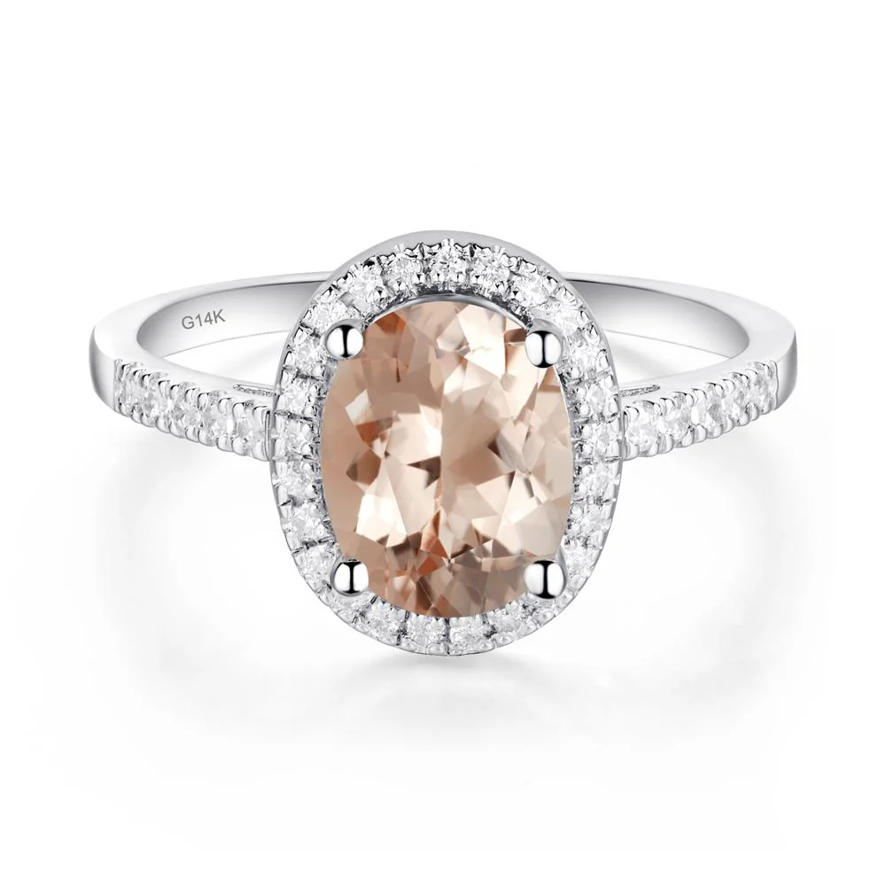Oval Morganite Halo Ring - Image 3