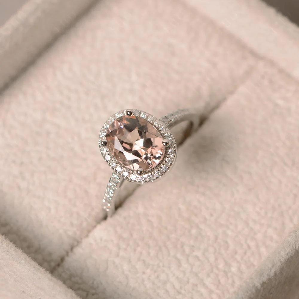 Oval Morganite Halo Ring - Image 30