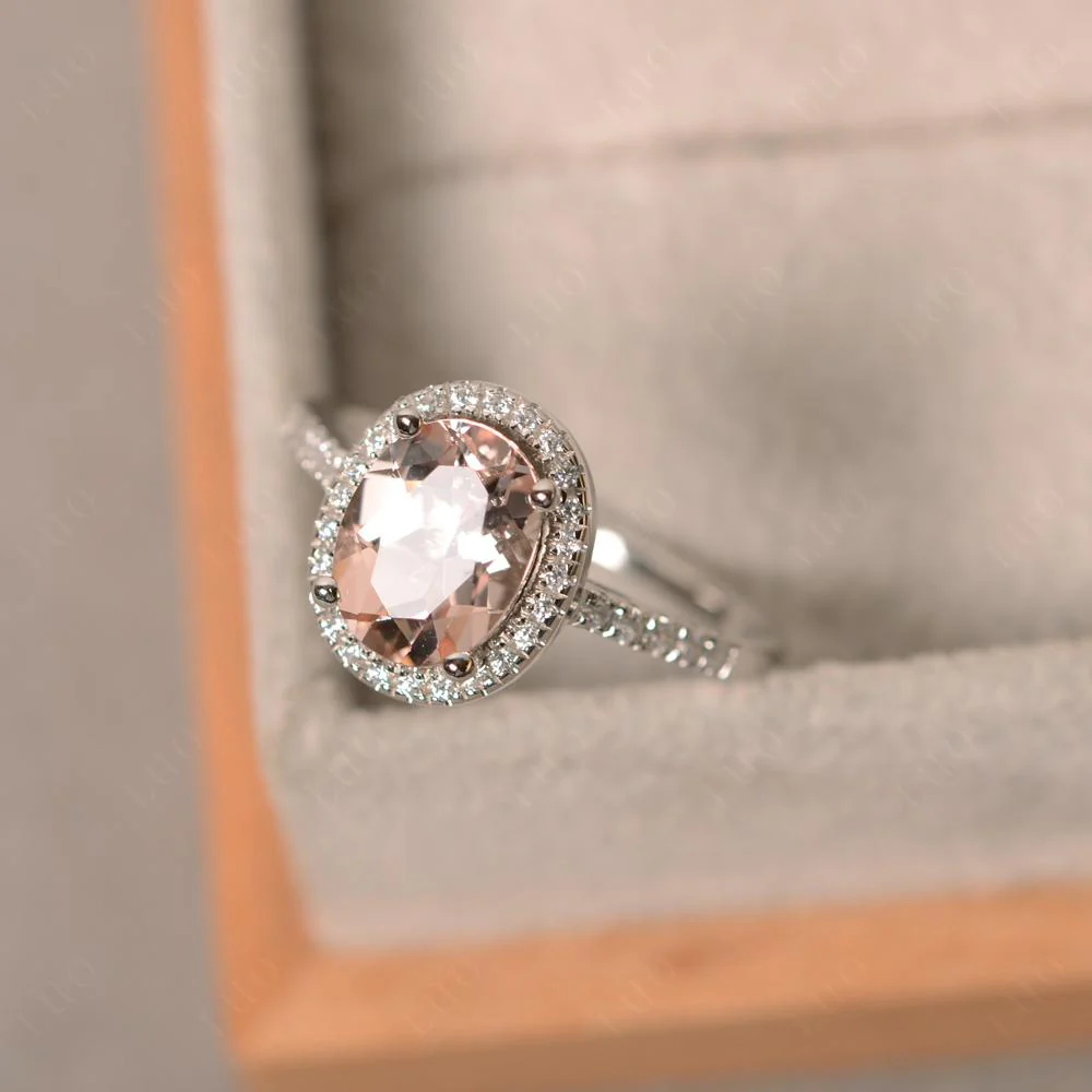 Oval Morganite Halo Ring - Image 31