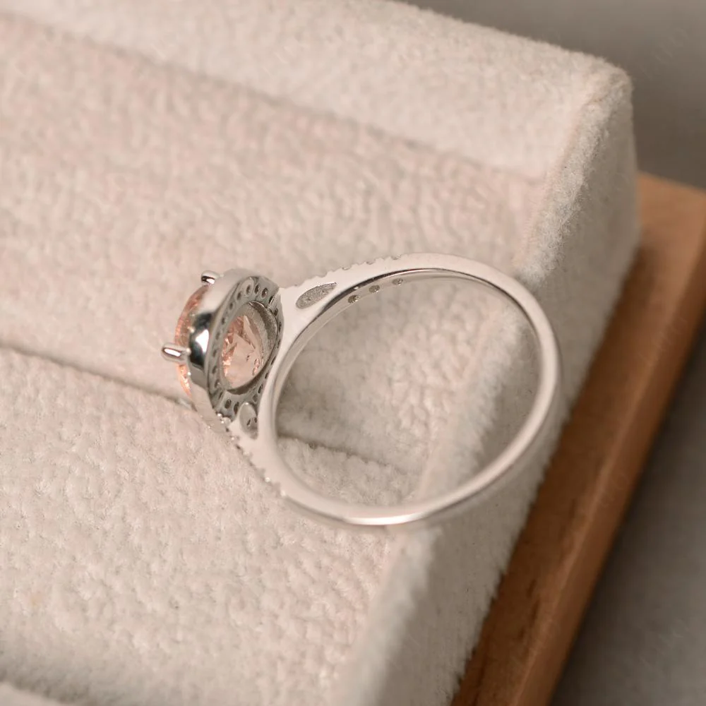 Oval Morganite Halo Ring - Image 32