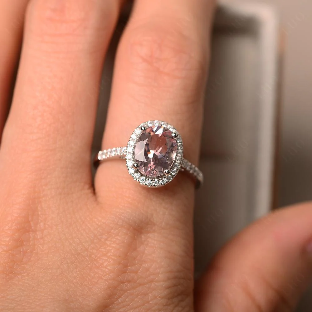 Oval Morganite Halo Ring - Image 33