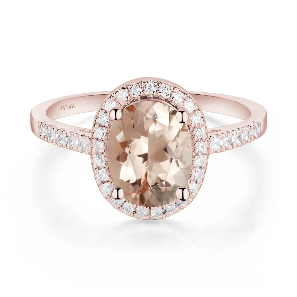 Oval Morganite Halo Ring - Image 4