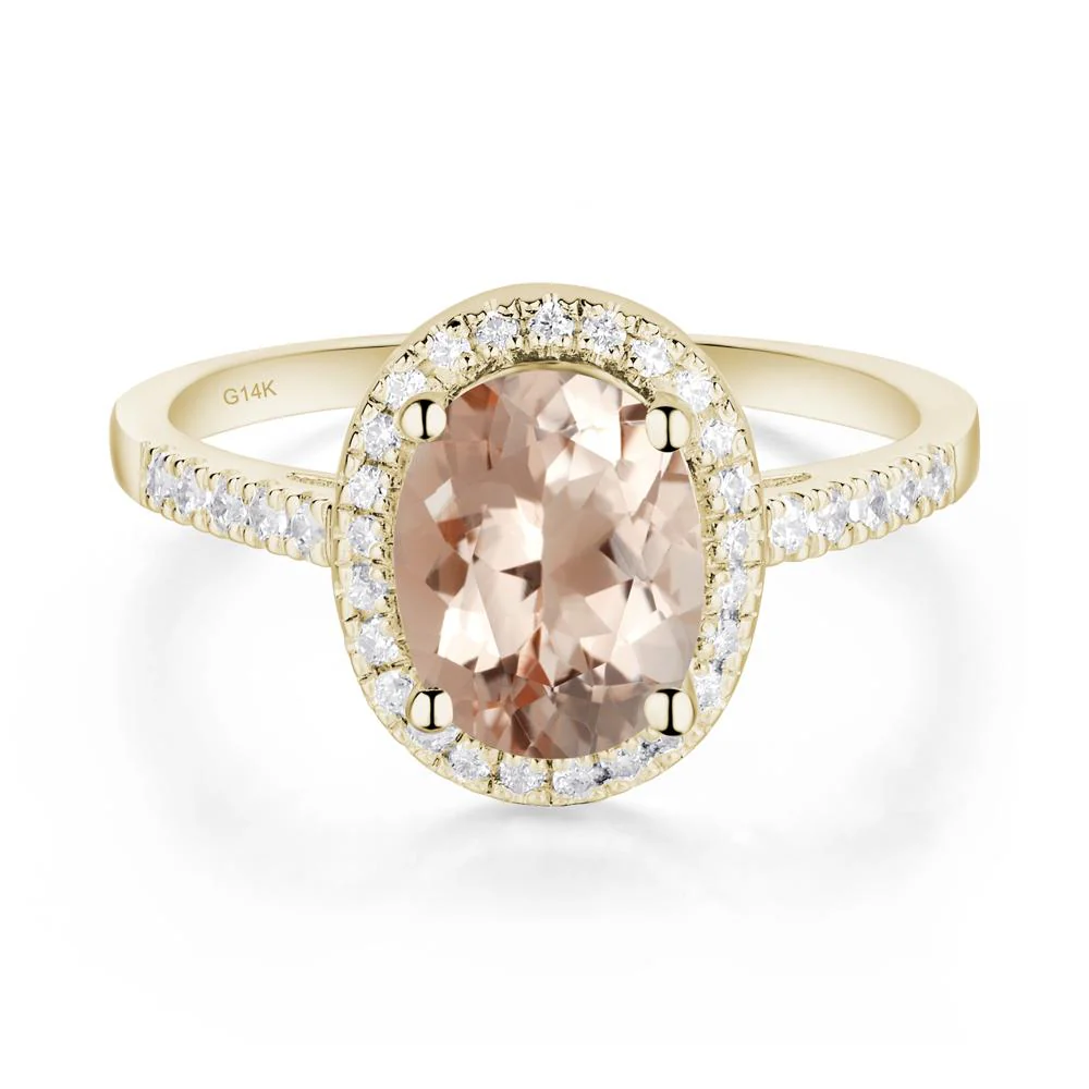 Oval Morganite Halo Ring - Image 5