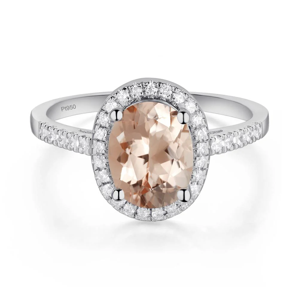 Oval Morganite Halo Ring - Image 8